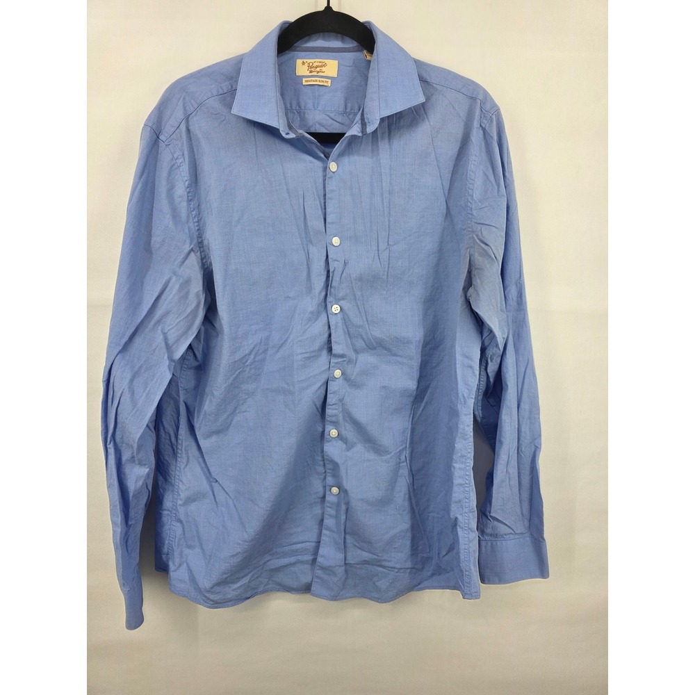 Original Penguin Mens Heritage Slim Fit Dress Shirt Light Blue 16 34/35 2653